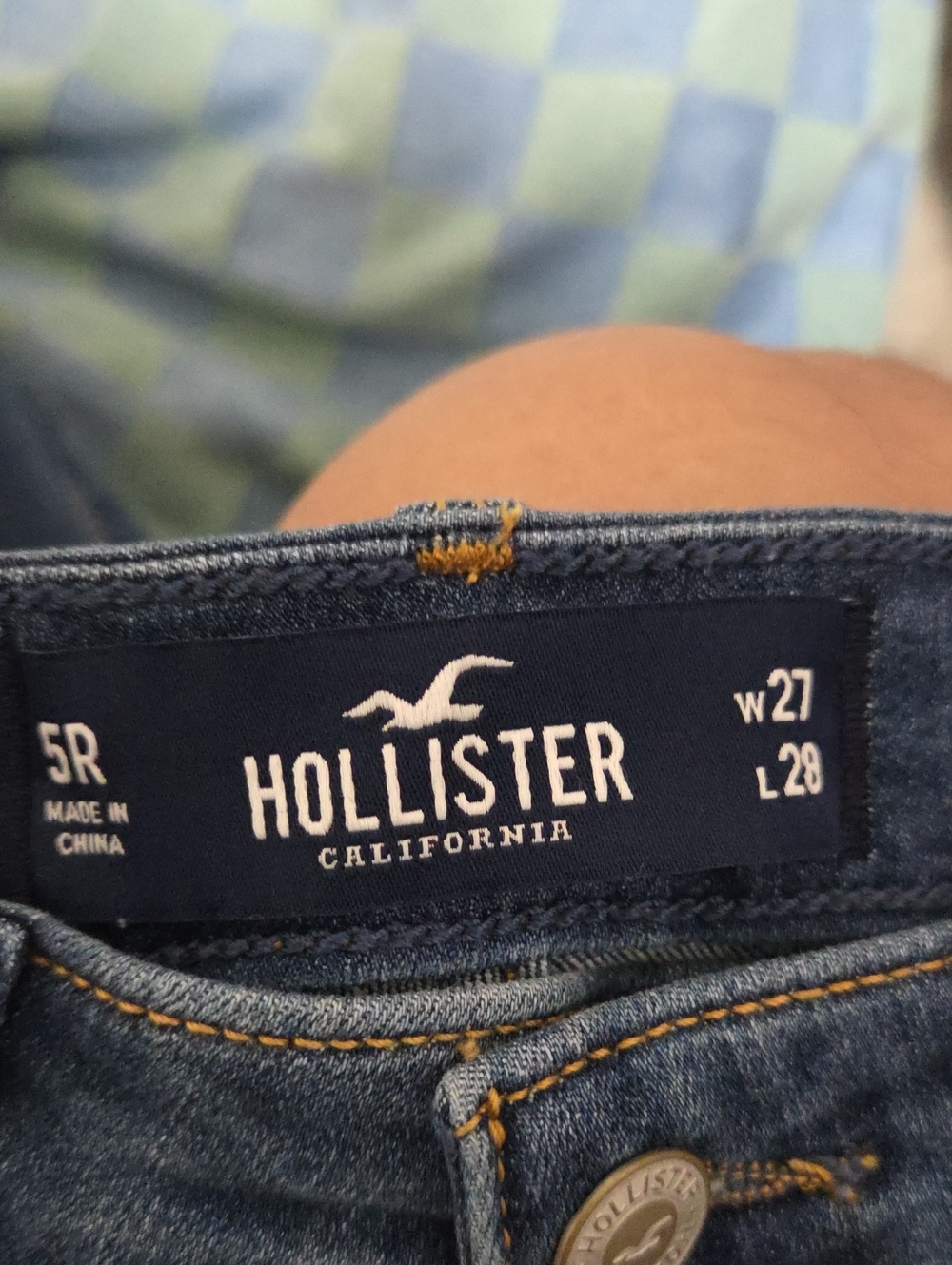 Nwt Hollister Distressed Mid-Blue High-Rise Skinny Jeans - Picture 5 of 8